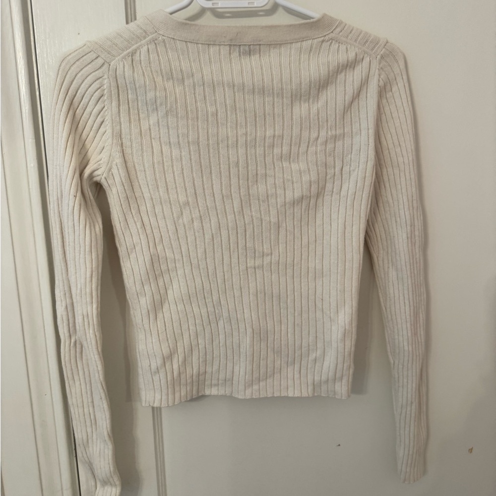 Wilfred Ivory Ribbed Cardigan - Picture 2 of 3